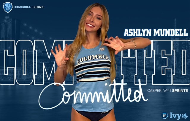 Ashlyn Mundell’s Columbia Lions track commitment graphic